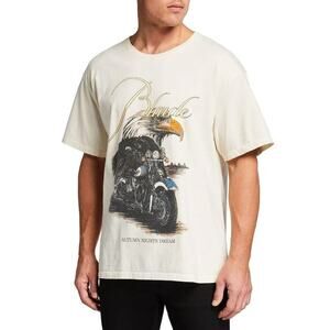 Rhude Eagle Dream Watch My Smoke Graphic Tee in Ivory Size S